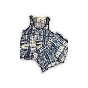 Lucky Brand Blue and White Tie-Dye Pajama Set